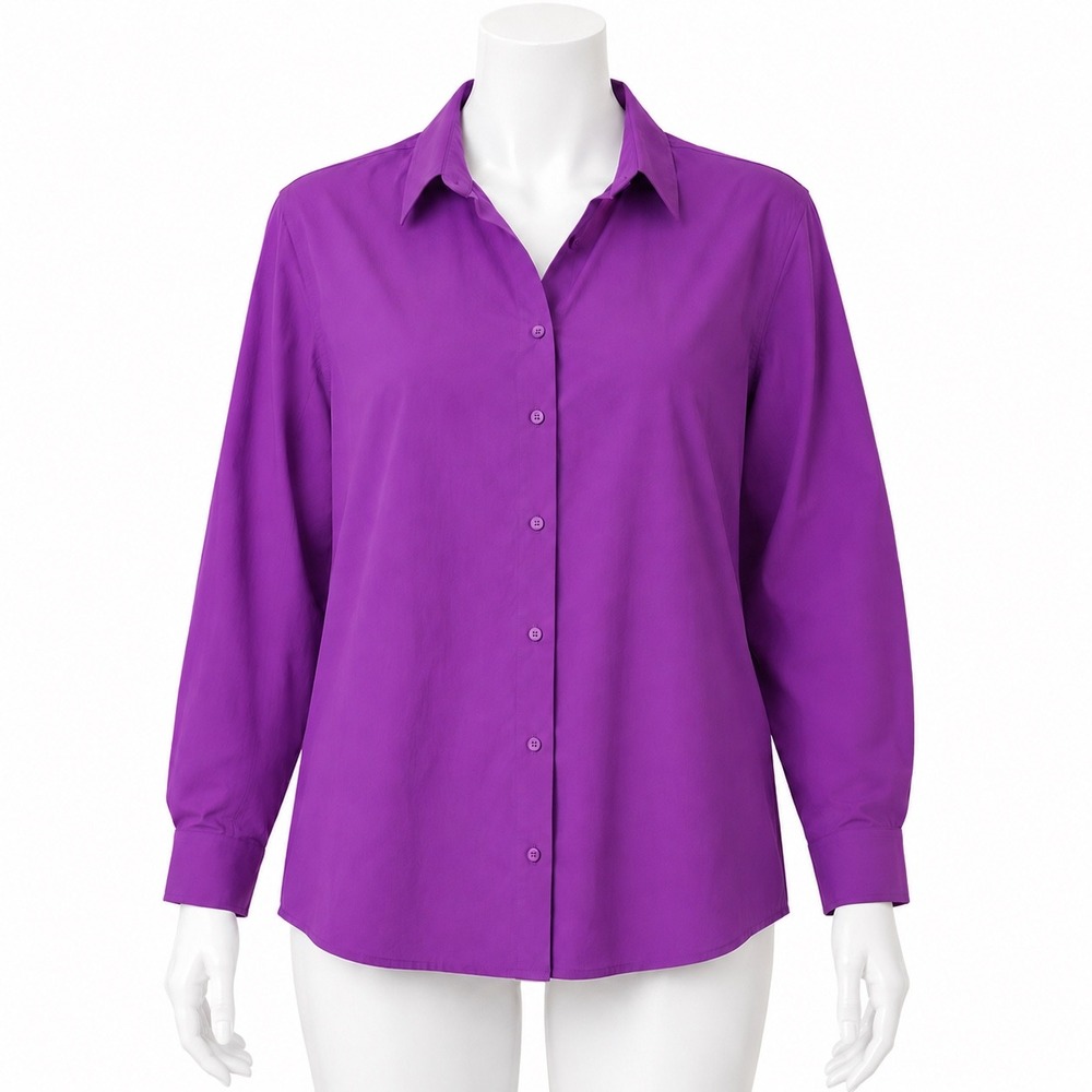 NEW Athleta Oversized Poplin Top Button Up Shirt Women's 2X Purple
